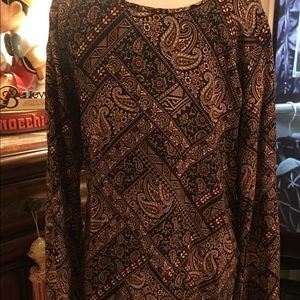 Fall colors paisley bell sleeve blouse